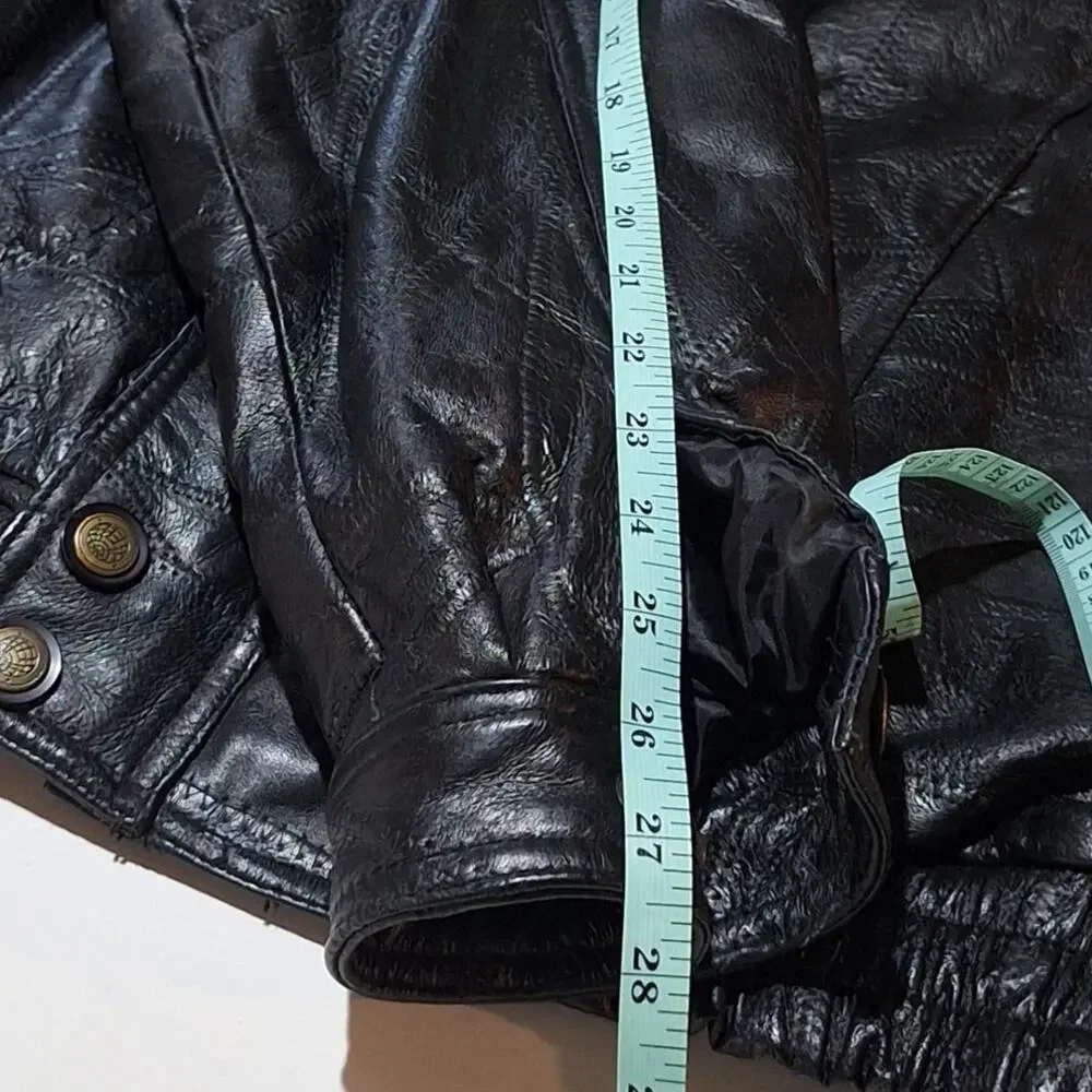 Leather U.S.A. Vintage Men's Leather Jacket Size XL Bikercore Motorcycle Edgy